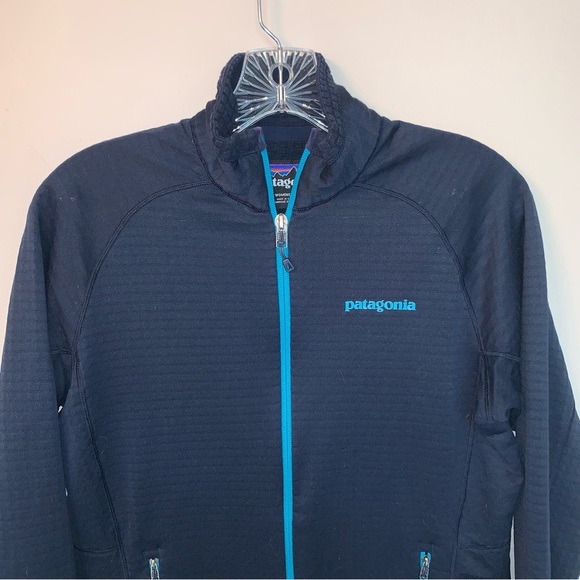 Patagonia R Series Full Zip Blue Grid Fleece Jacket M - Picture 5 of 7